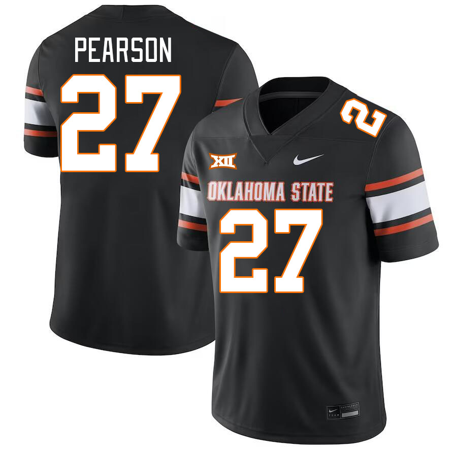 Men #27 Kyler Pearson Oklahoma State Cowboys College Football Jerseys Stitched-Black